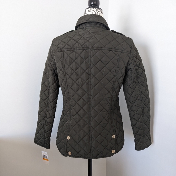 Michael Kors Moss Green Quilted Jacket - Picture 2 of 5
